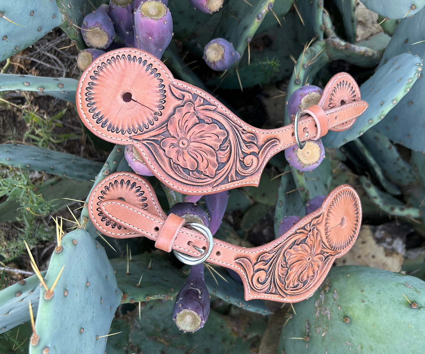 Tooled Spur Straps