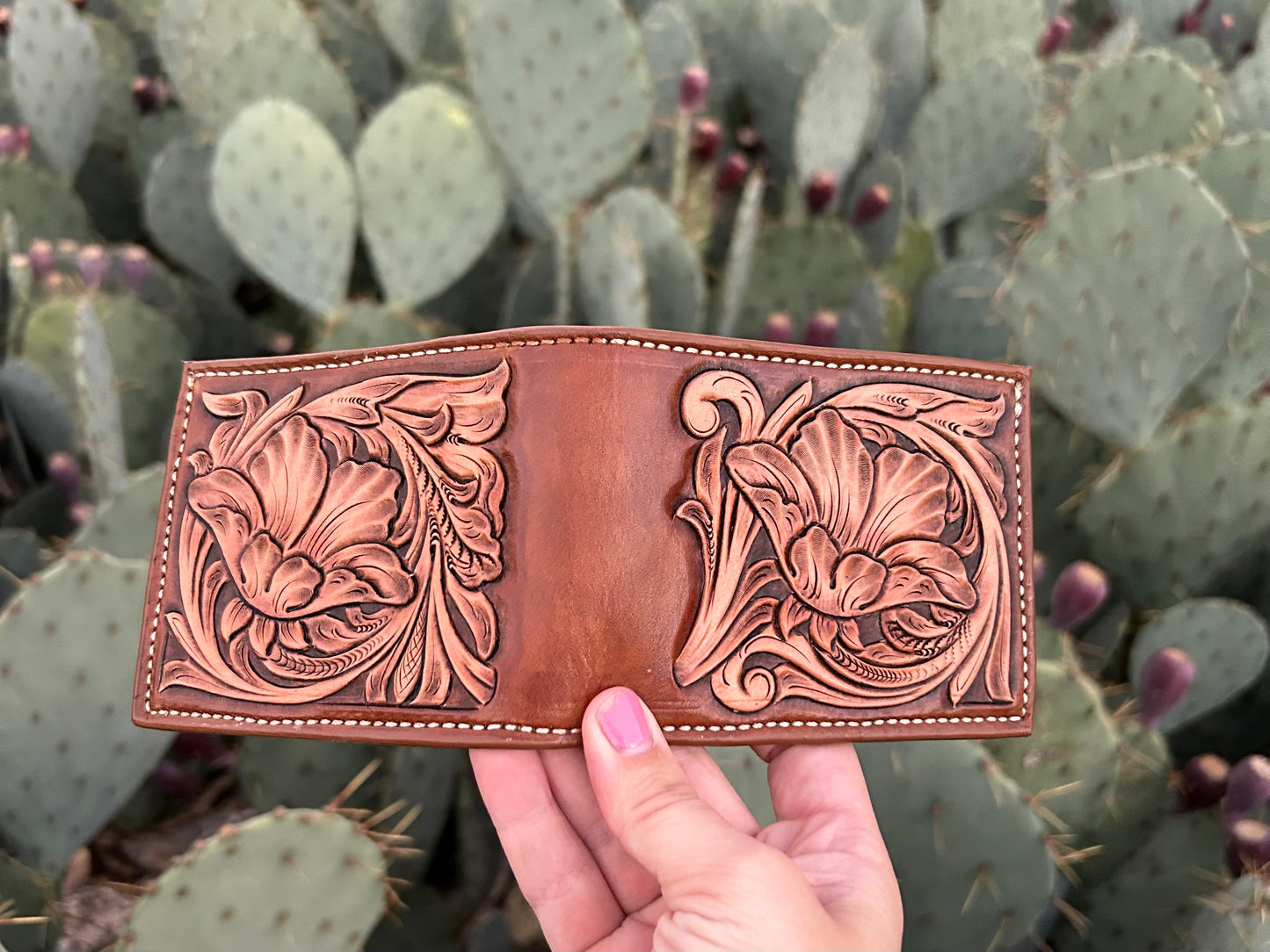 Full Floral Tooled Bi-Fold Wallet