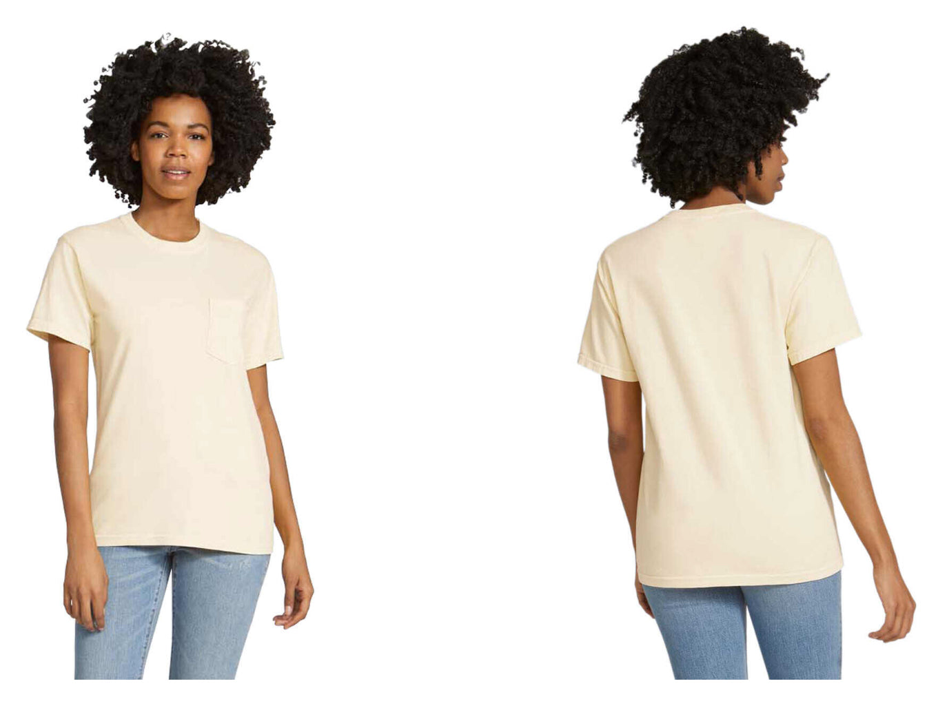 Ivory Comfort Colors Pocket T-Shirt