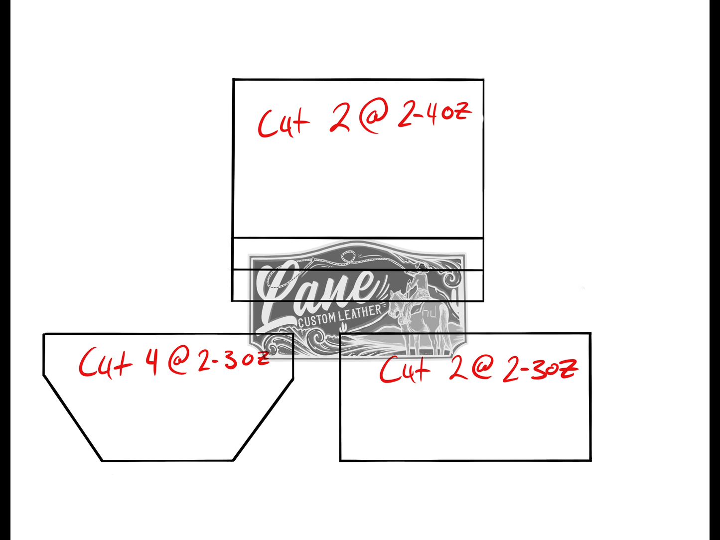 Downloadable wallet template with 1 tooling pattern