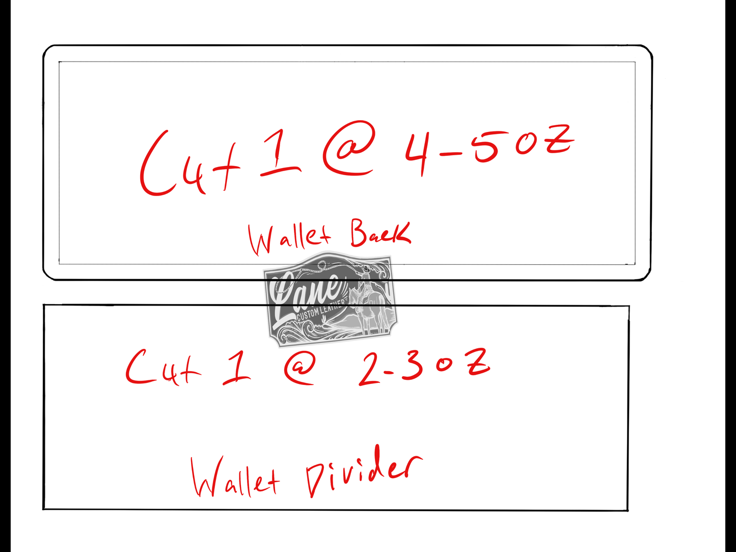 Downloadable wallet template with 1 tooling pattern