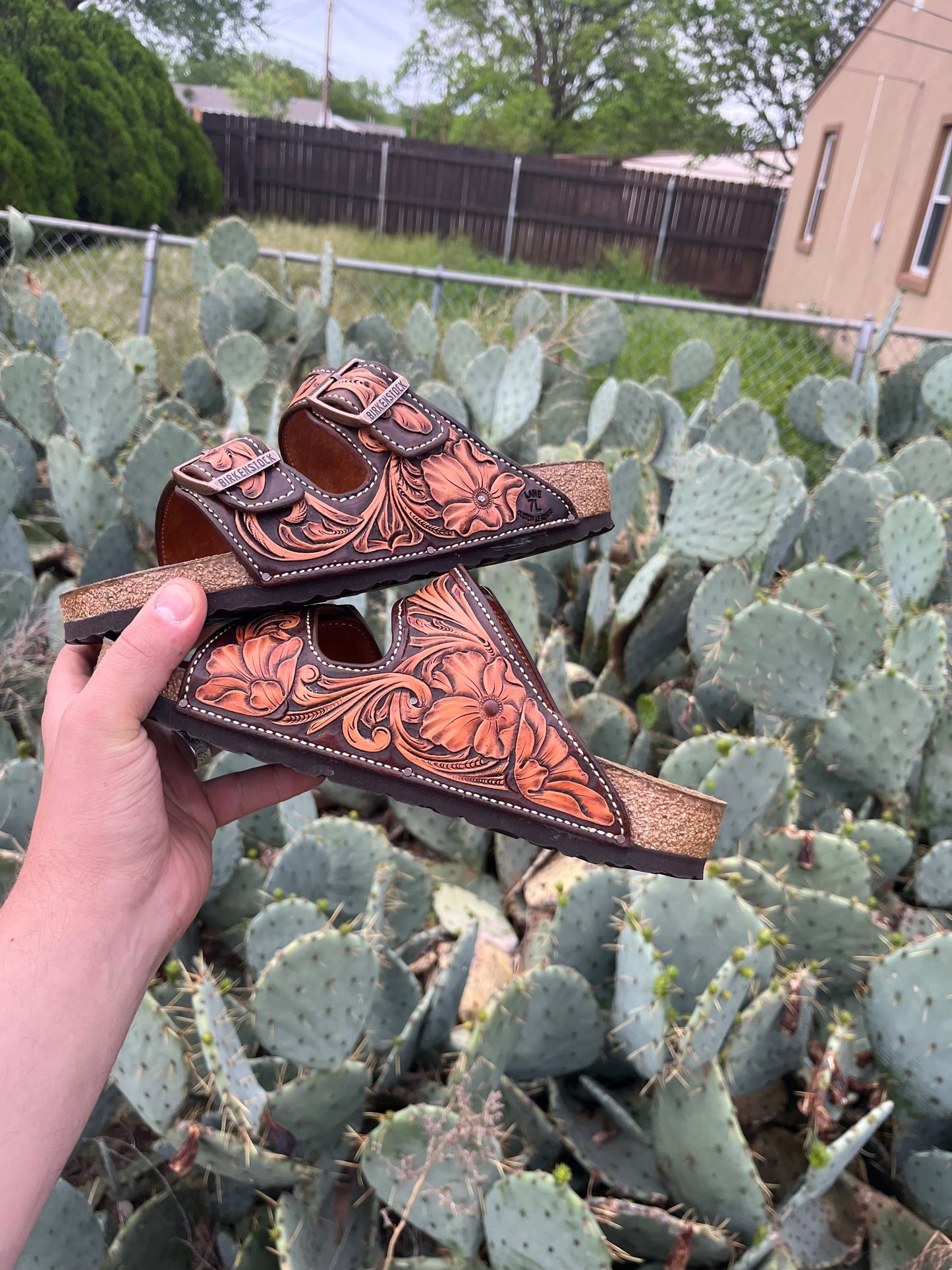 Floral Tooled Birkenstocks
