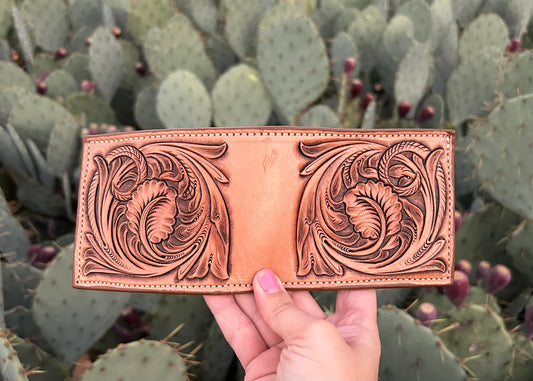 Full Floral Leaf Bi-Fold Wallet