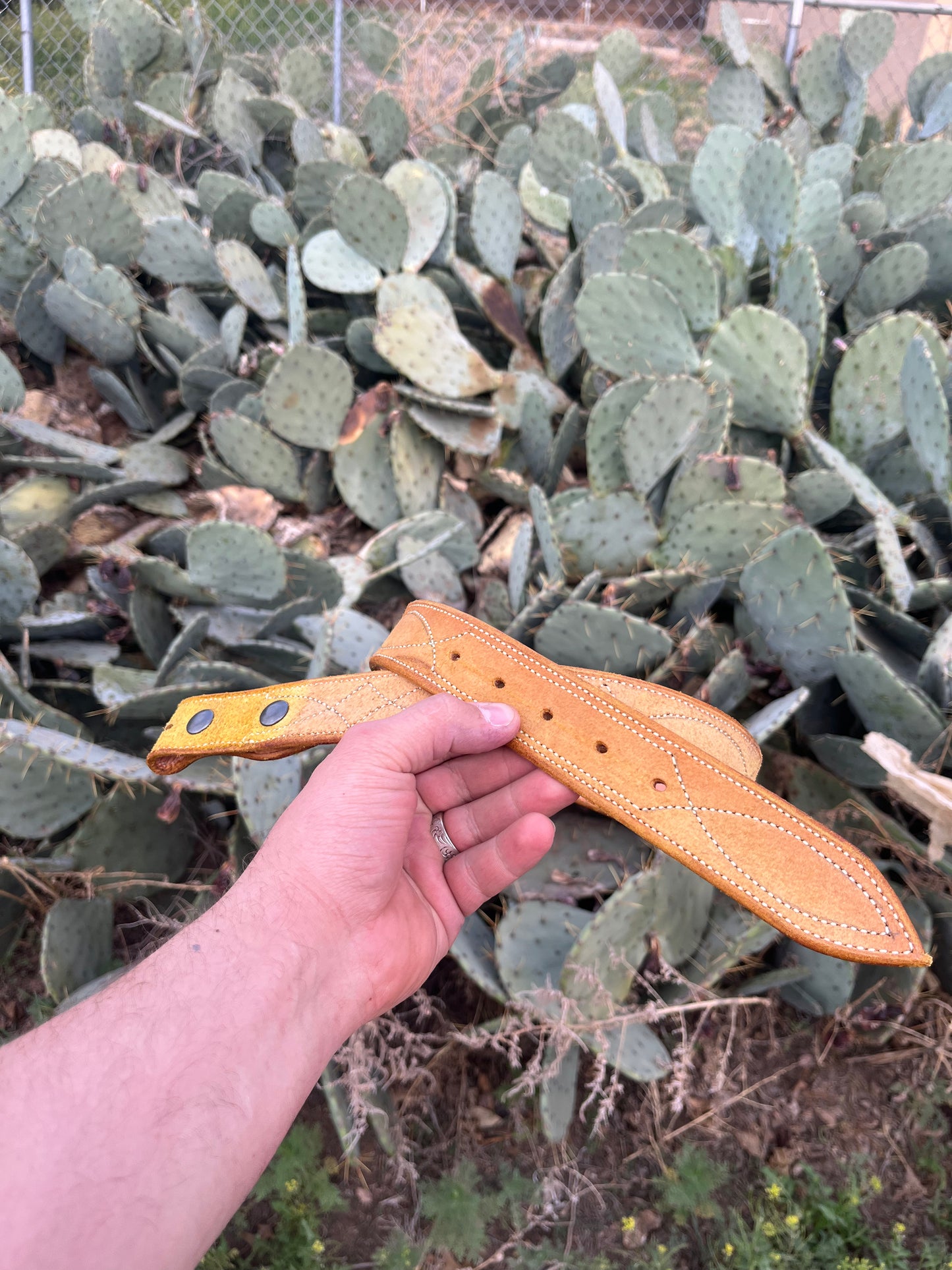 Corn Gold rough out gunslinger stitched belt