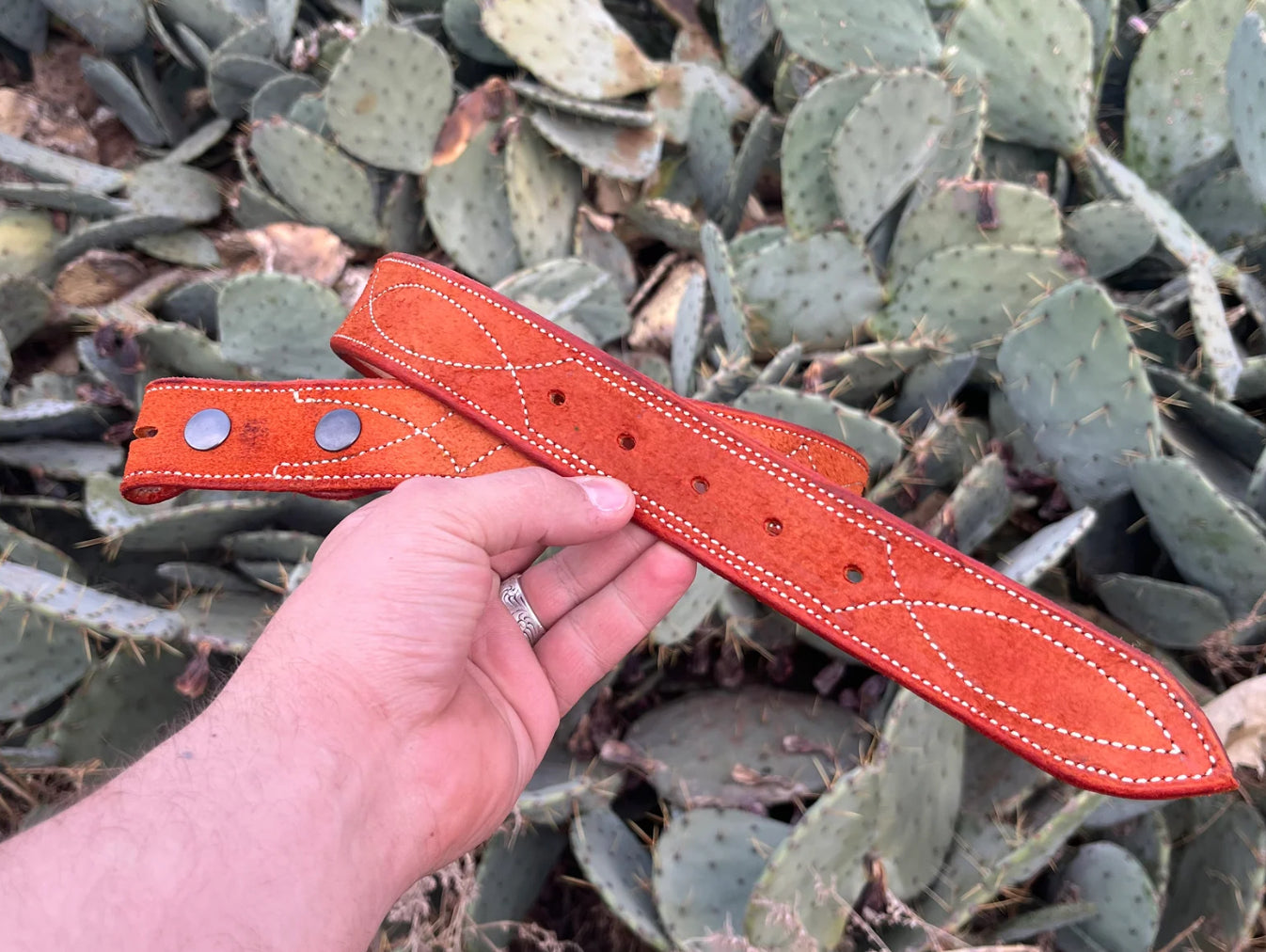 Colored Rough Out Gunslinger Stitched Belts