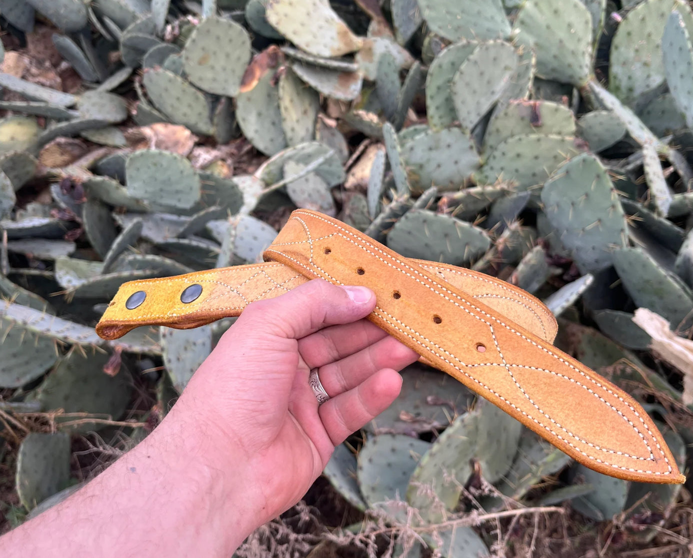 Colored Rough Out Gunslinger Stitched Belts